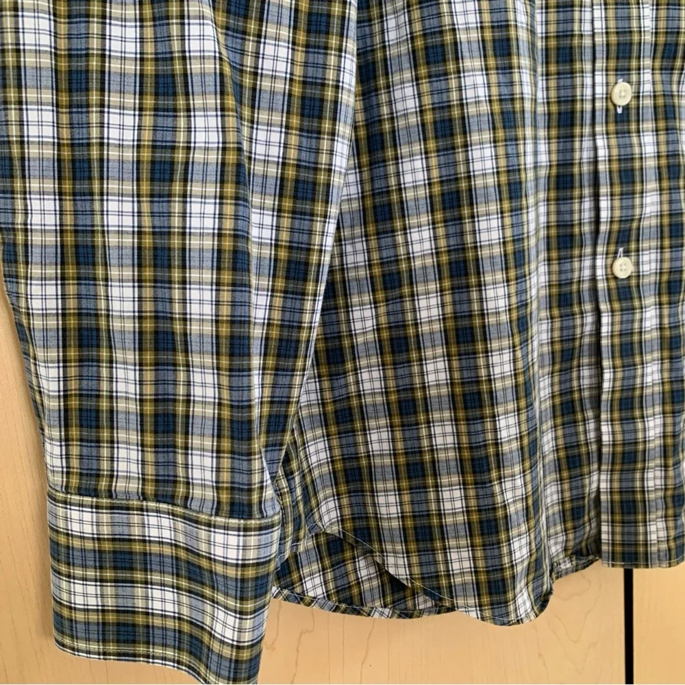 J.Crew Thompson Flex Wrinkle Free‎ Shirt Mens Long Sleeve Plaid Blue L 16-16.5